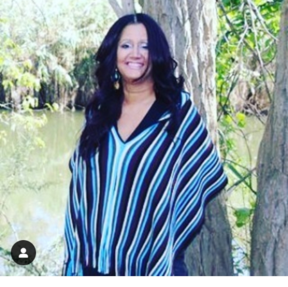 Stripe, knit poncho. Great for fall!